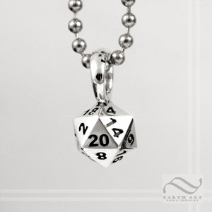 D20 Double Damage Pendant - Sterling Silver