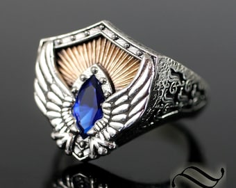 Deluxe Raven Signet Ring - Sterling and Bronze