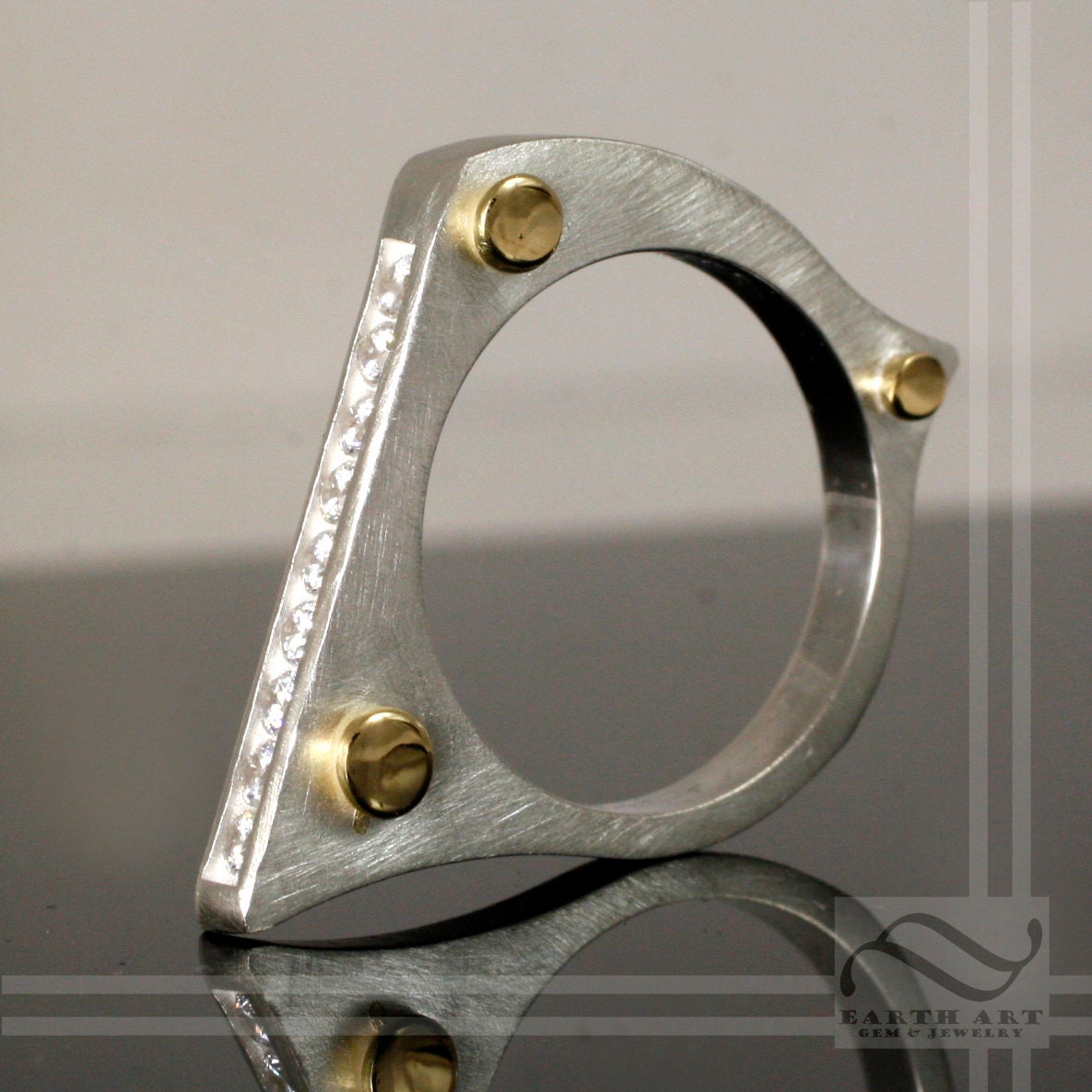 Modern Channel Set Stacking Ring - Sterling Silver and CZ or Gold and ...