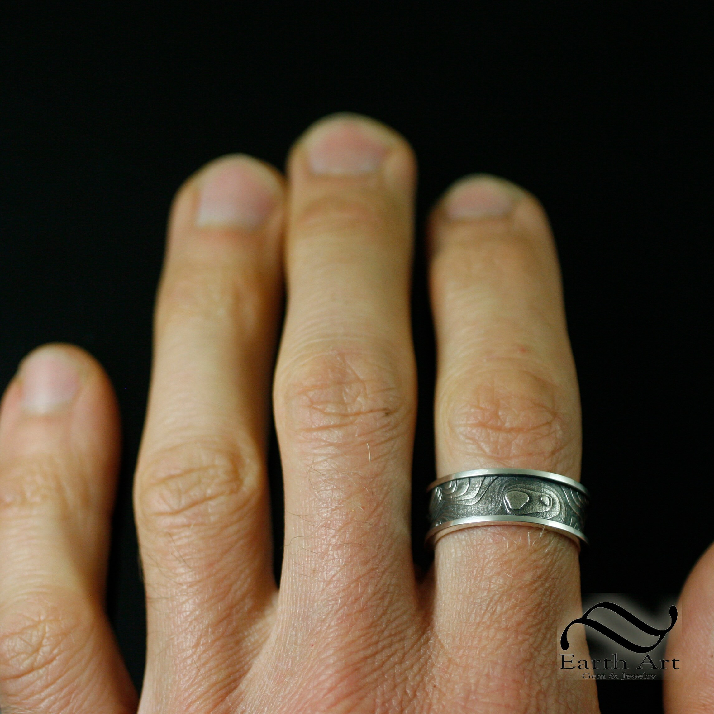 Topo Map Ring - Mens Ring in 14k Gold or Sterling Silver - Etsy