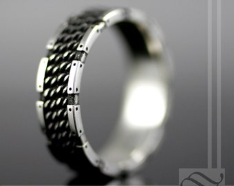 The Guardian - Heren Chainmail Armor Ring Sterling Zilver