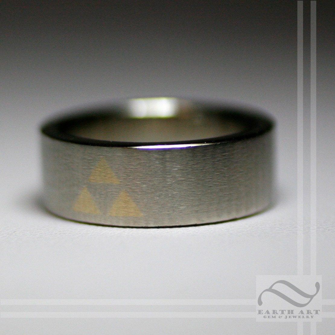 Its Dangerous to Go Alone - 14k Gold Triforce Wedding Band - Gold