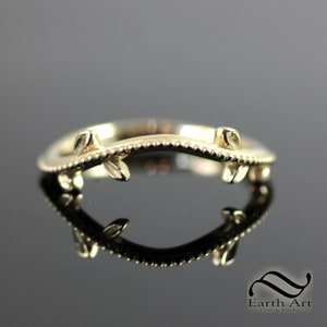 Wedding Band for Kokiri Emerald Ring Silver or gold with diamond option 14kY - No Diamonds