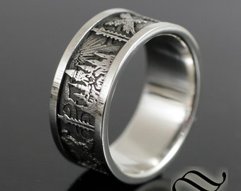 Zelda Breath of the Wild Ring - Wide design - Sterling Silver or Gold