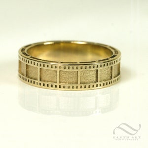 14k Gold Film Strip Ring 35mm Film band for man or woman - wedding band or gift