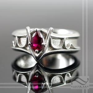 Mens Goron's Ruby - Legend of Zelda - Geeky Engagement Ring - Sterling Silver