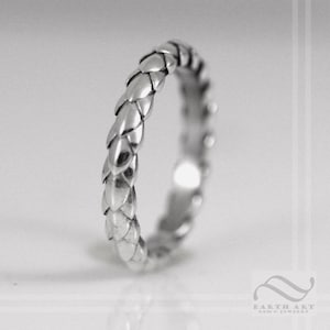 Pangolin Scale Armor Ring - narrow ladies ring - stacking ring - gold or sterling silver