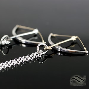 Colgante Arco Largo - Arco estilo Ingles en Plata de Ley y Oro 14k