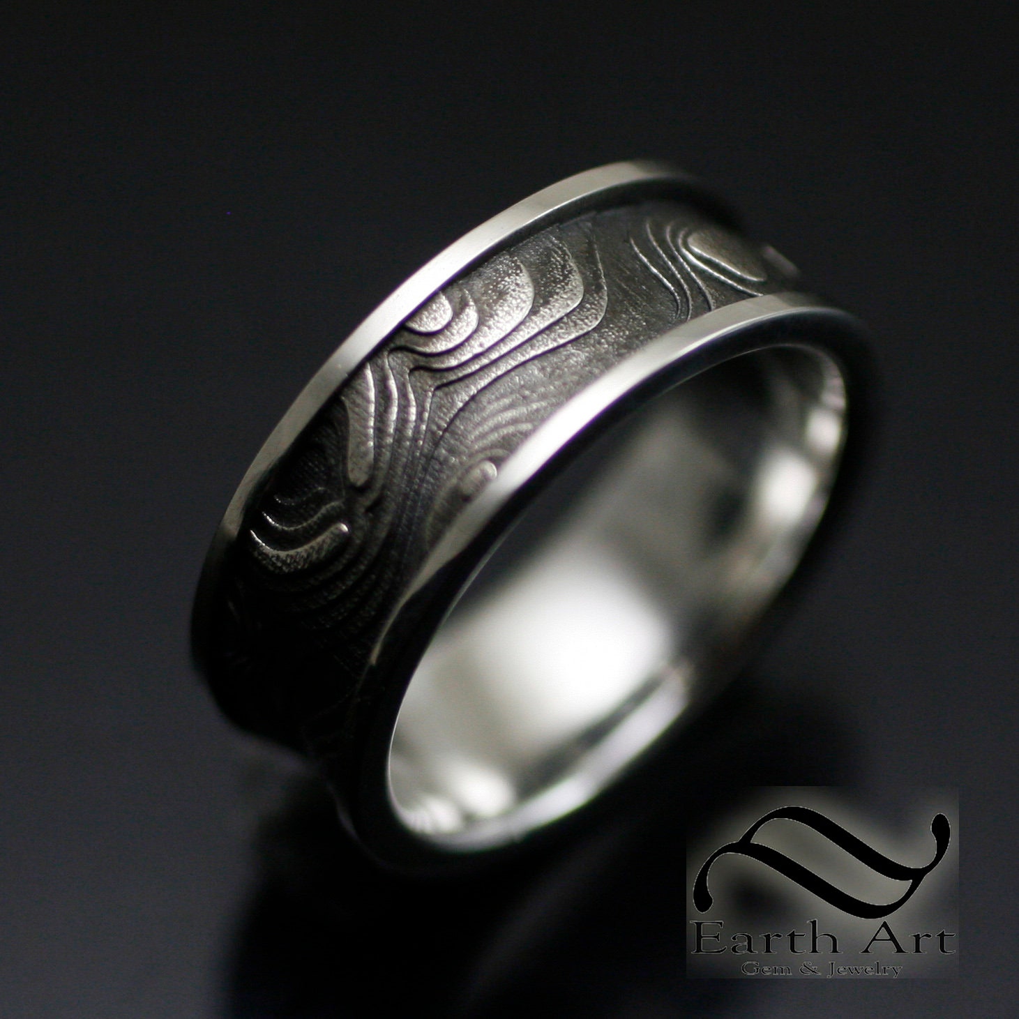 Topo Map Ring - Mens Ring in 14k Gold or Sterling Silver - Etsy