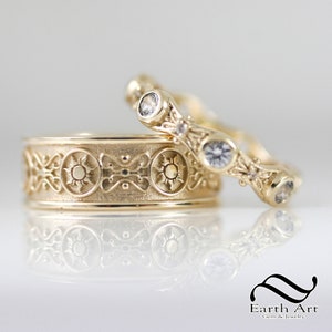 Ladies Tangled Wedding Band Ladies ring in 14k gold with stone options or sterling silver image 5