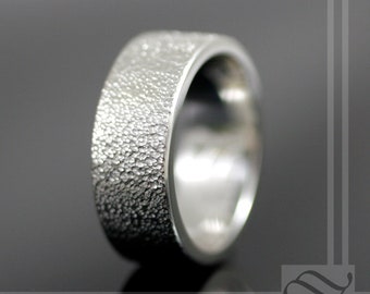 Dimpled Texture Wedding Band - Sterling Silver Mens Ring - Etsy