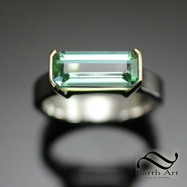 Sideways Tourmaline in Gold and Silver - 13mm bar cut