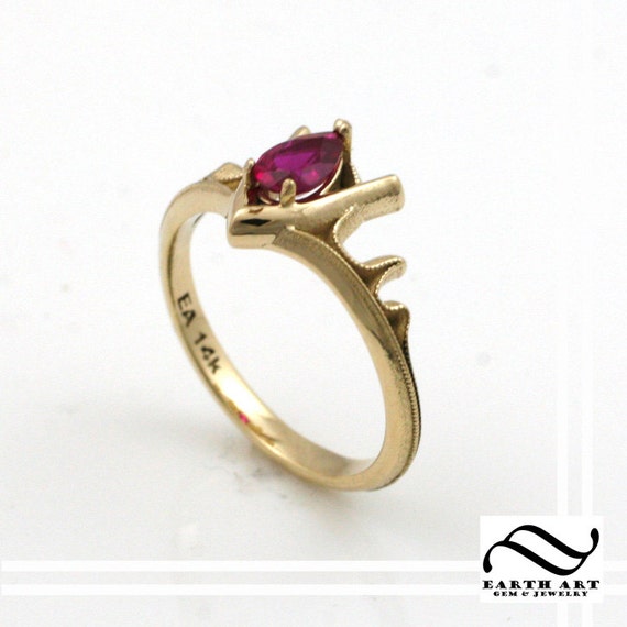 Goron's Ruby - Legend of Zelda Geeky Engagement Ring - 14k Yellow