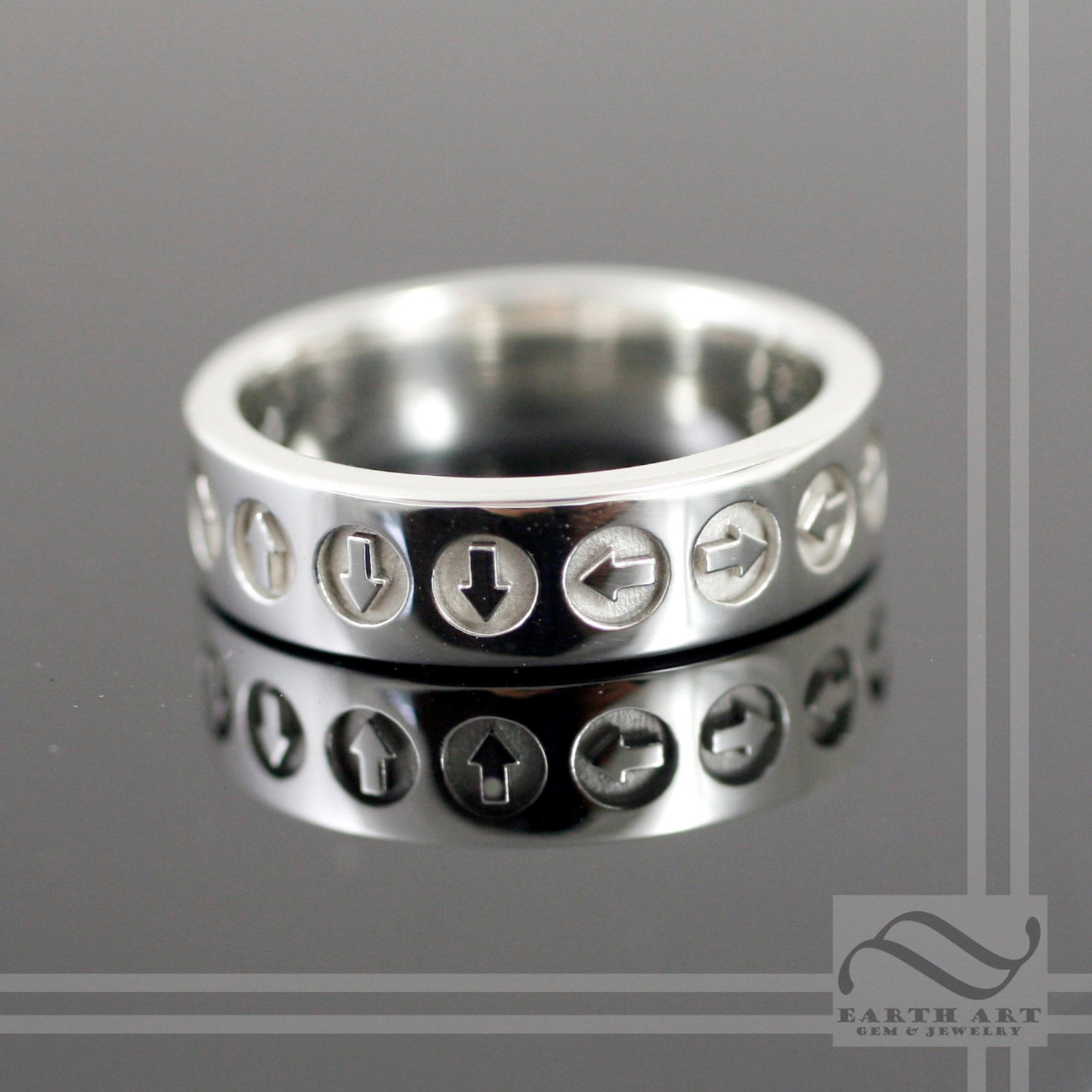 Contra Code Ring - A Fun Geeky Band - Sterling Silver or 14k Gold ...