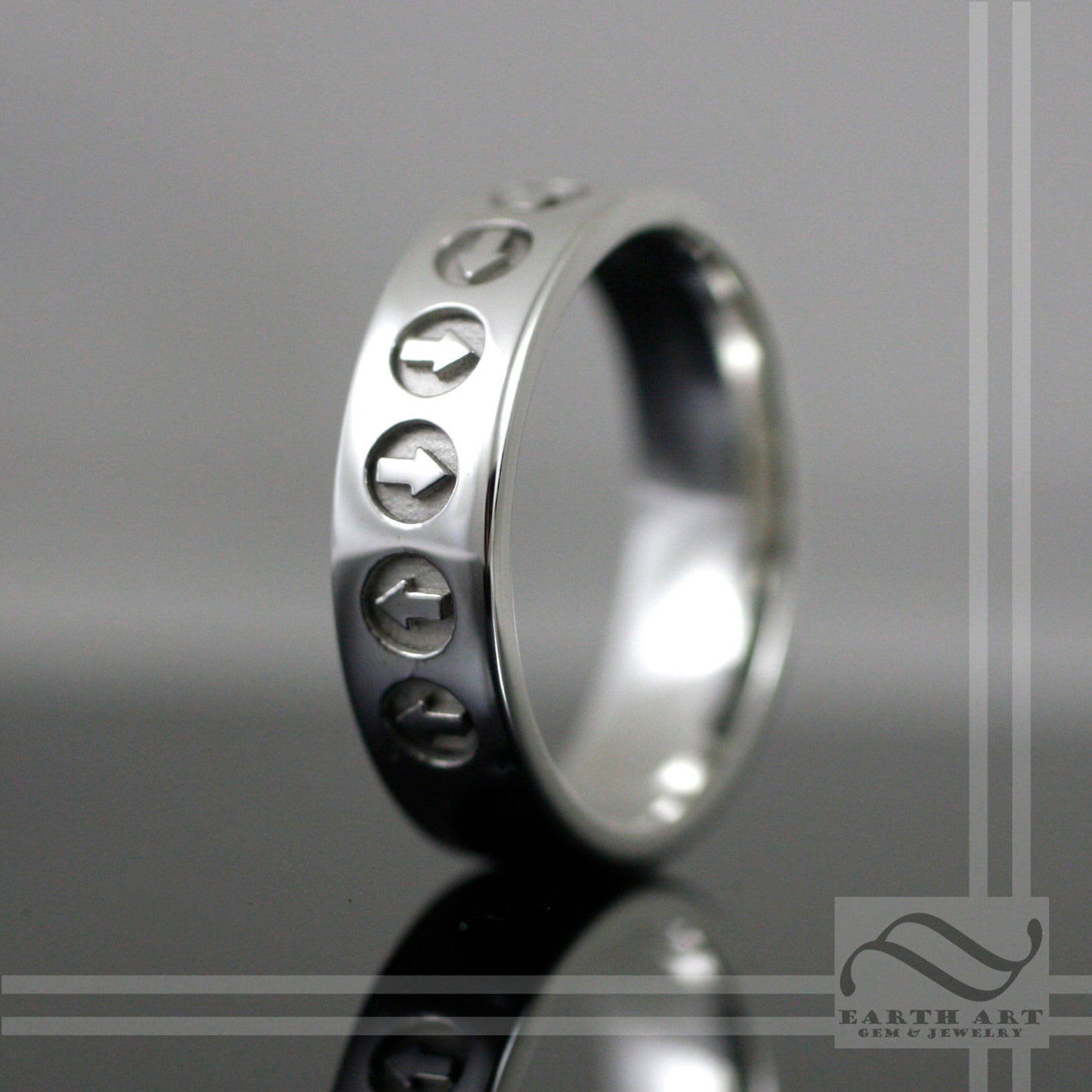 Contra Code Ring - A Fun Geeky Band - Sterling Silver or 14k Gold ...