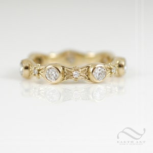 Ladies Tangled Wedding Band Ladies ring in 14k gold with stone options or sterling silver image 2