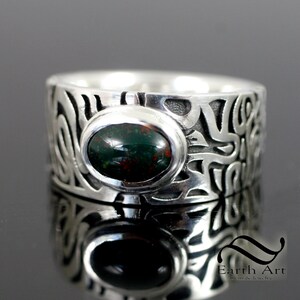 Valyrium Mens Moonstone ring Path of Exile Unique game ring geeky gamer jewelry Bloodstone