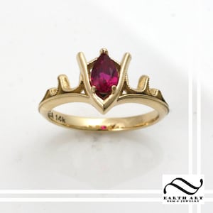 Goron's Ruby - Legend of Zelda Geeky Engagement Ring - 14k yellow or white gold