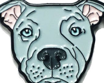 Blue Pitbull American Bully Pit Bull Terrier Breed Dog Lover Enamel Pin