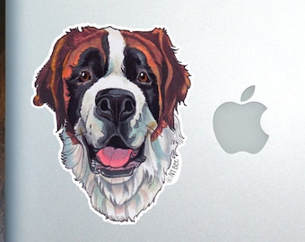 Saint Bernard Full Color Art Decal Apple Macbook Laptop