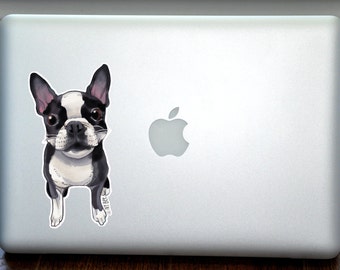 Boston Terrier Full Color Art Decal Apple Macbook Laptop