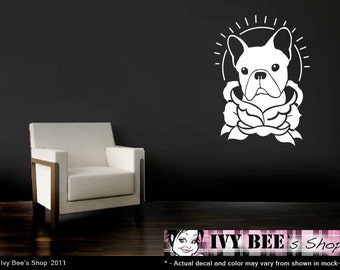 French Bulldog Traditional Tattoo Art Vinyl Wall Decal