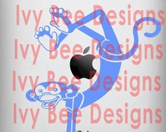 Blue Monkey Vinyl Decal for iPad