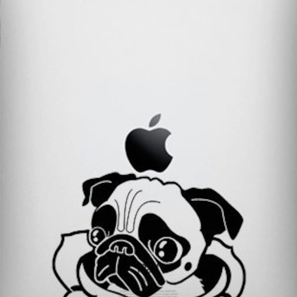 Angelina the Pug Traditional Tattoo Decal for iPad 1 or iPad 2