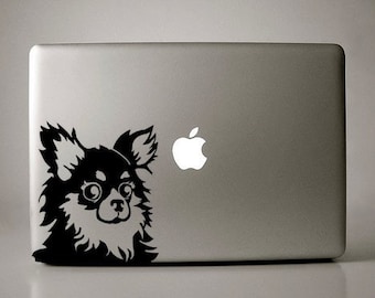 Mexi Long-haired Chihuahua Decal Macbook Laptop