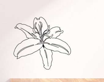 Lily Flower Art Lilium Botany Wall Decal