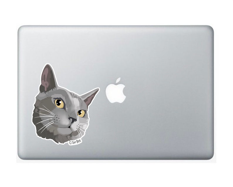 Gray Cat Vinyl Decal Sticker image 3