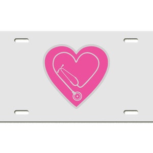 Stethoscope Heart License Plate Available in Black or White Bild 2