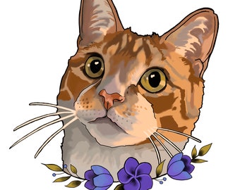 Orange Cat Vinyl Decal Sticker