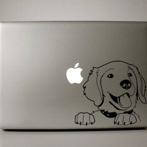 Golden Retriever Decal Macbook Laptop Etsy