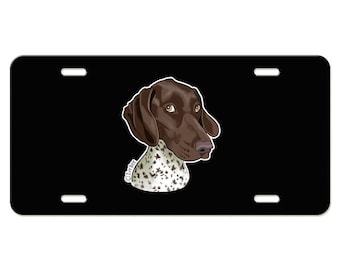 German Shorthaired Pointer License Plate Available in Black or White