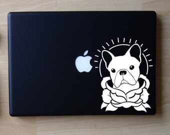 French Bulldog Traditional Tattoo Art Decal Macbook Laptop