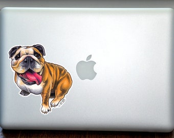 English Bulldog Full Color Art Decal Apple Macbook Laptop