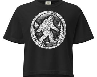 Bigfoot Sasquatch Women’s heavyweight boxy tee