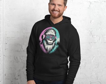 Bigfoot Sasquatch 80s Neon Hoodie