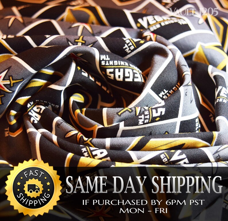 Las Vegas Golden Knights 100 Cotton Fabric By The Etsy