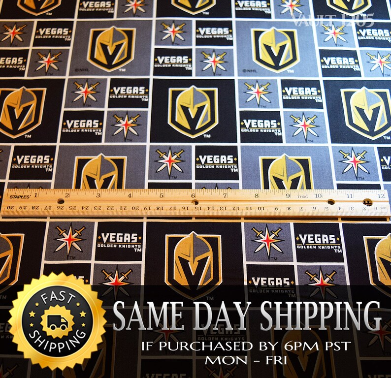 Las Vegas Golden Knights 100 Cotton Fabric By The Etsy