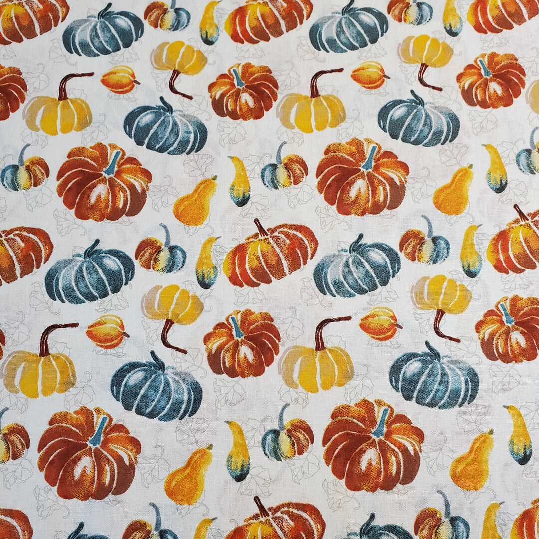 Pumpkin and Gourds 100% Cotton Fabric BTY, HY, FQ Craft Quilting ...