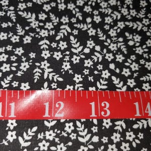 Black and White Floral Flowers Fabric 100% Cotton FQ HY BTY you choose size needed