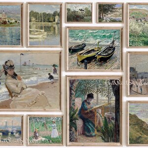 Claude Monet Digital Art Prints, Mega Bundle Vintage Impressionist Seascape Coastal Oil Painting, Printable Gallery Wall Art Set, Monet Posters, Digital Art Prints, Gallery Wall Set