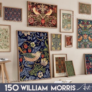 150 Printable William Morris Wall Art Prints, Art Nouveau Decor, MEGA BUNDLE Gallery Wall Set, Eclectic Digital Download, Vintage Prints, North Prints, Farmhouse Decor, NorthPrints, Bundle of Art, Textile and Tapestry Design, Floral, Flower, Home