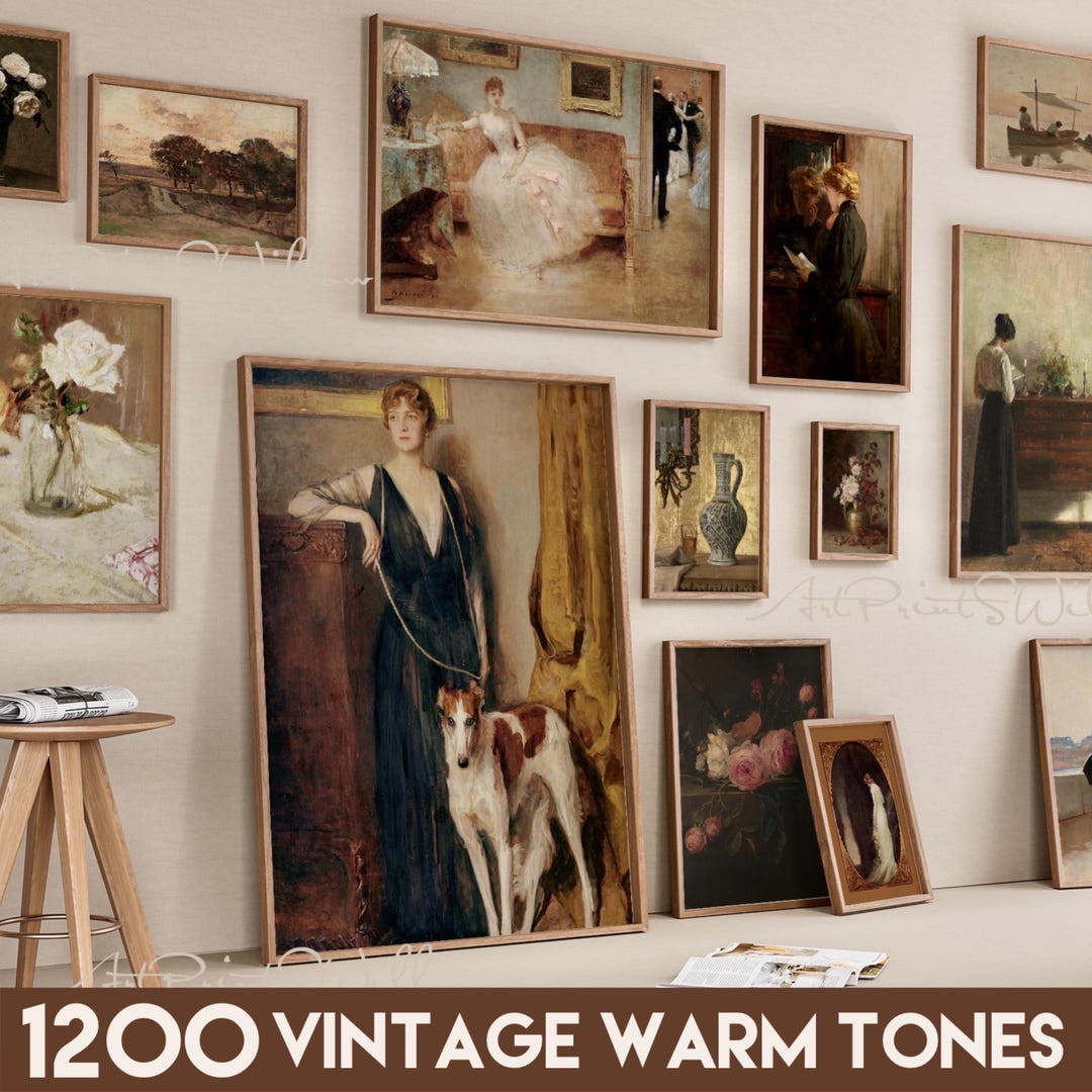1200 Vintage Digital Wall Art Prints, Rustic French Country Printable ...