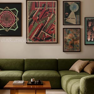 Set de arte mural estilo boho - 2000 láminas modernas de mediados de siglo, descarga digital imprimible abstracta imagen 17