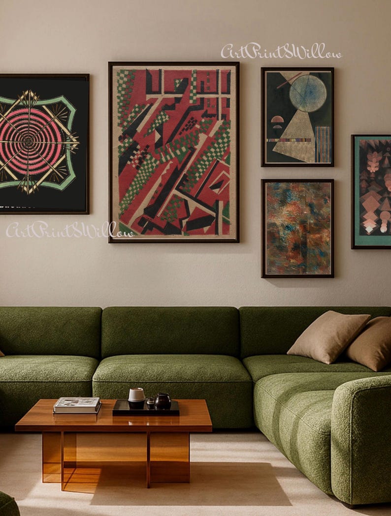 Set de arte mural estilo boho - 2000 láminas modernas de mediados de siglo, descarga digital imprimible abstracta imagen 17