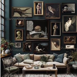 Dark Academia Decor, Mega Bundle Set 1000 Prints, Vintage Moody Goth Dark Printable Gallery Wall Art Cottagecore Painting, Digital Download, Moody Botanical Dark Paintings, Witchy Dark Landscape Decor, Antique Vintage Art Prints