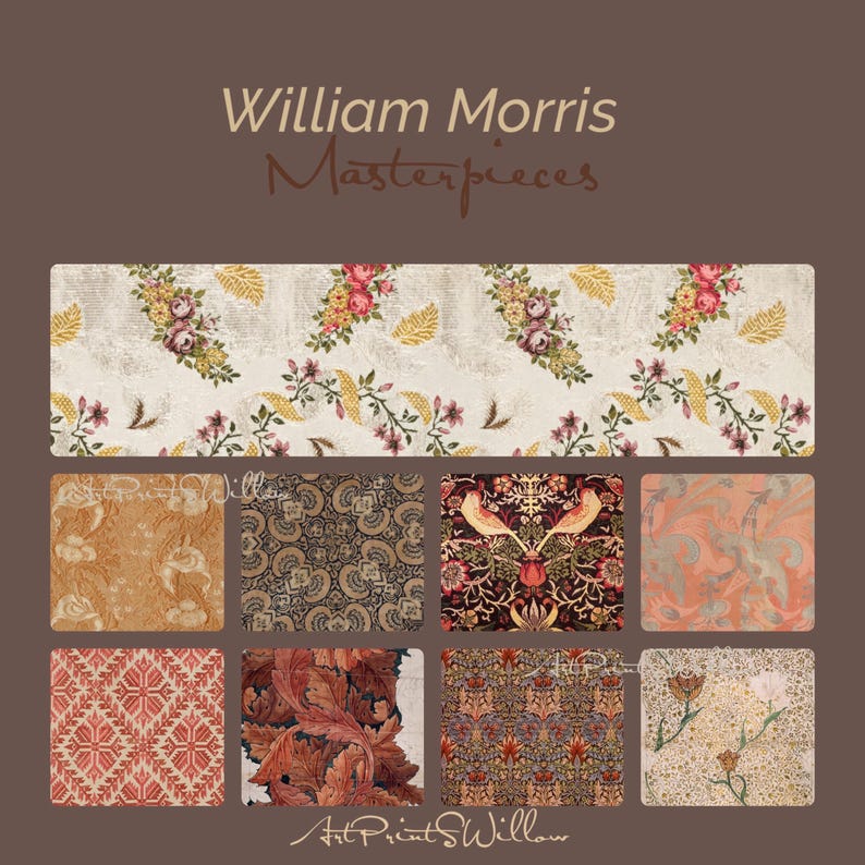 150 Printable William Morris Wall Art Prints, Art Nouveau Decor, MEGA BUNDLE Gallery Wall Set, Eclectic Digital Download, Vintage Prints, North Prints, Farmhouse Decor, NorthPrints, Bundle of Art, Textile and Tapestry Design, Floral, Flower, Home